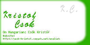 kristof csok business card